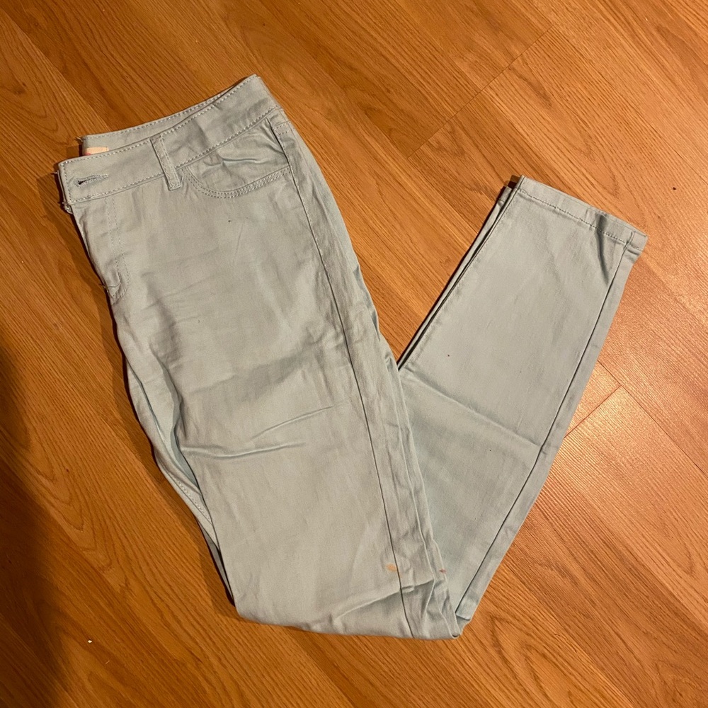 Pale blue jeans